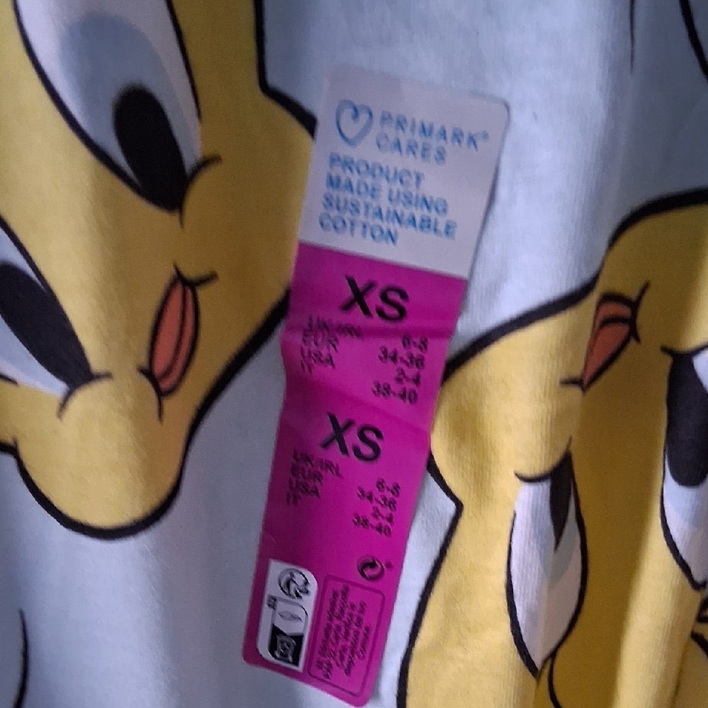 Warner Bros. Tweety Bird Pajama Set - Yellow and Light Blue XS - Picture 5 of 6